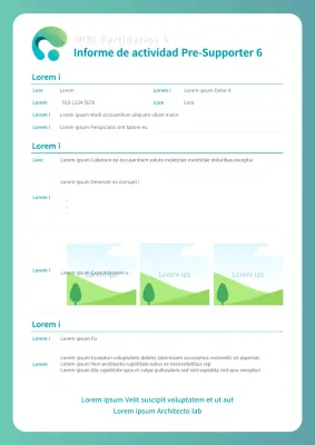 Un informe básico de actividades de un estudiante universitario en blanco y menta