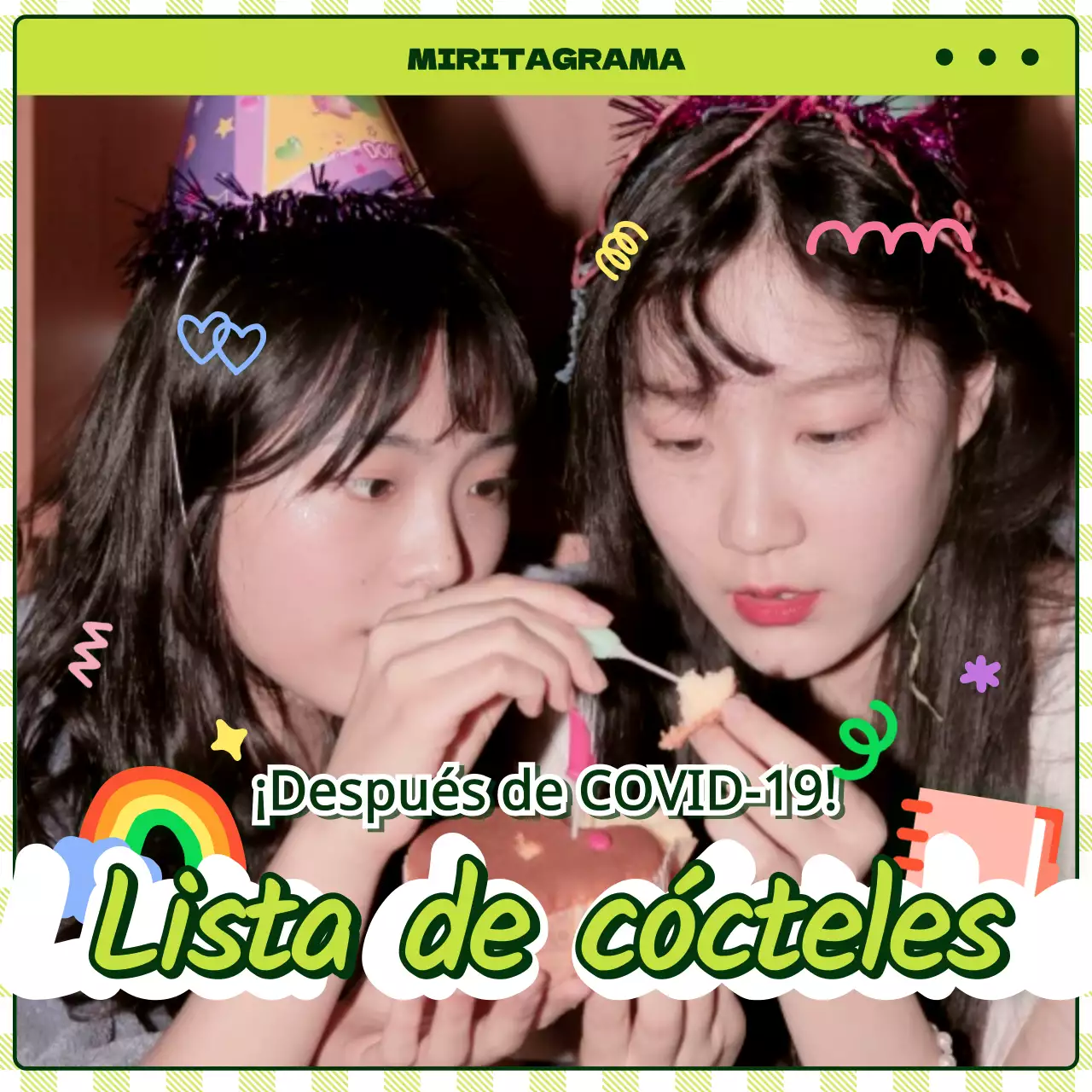 Simpática lista de cócteles ilustrada con temática taku