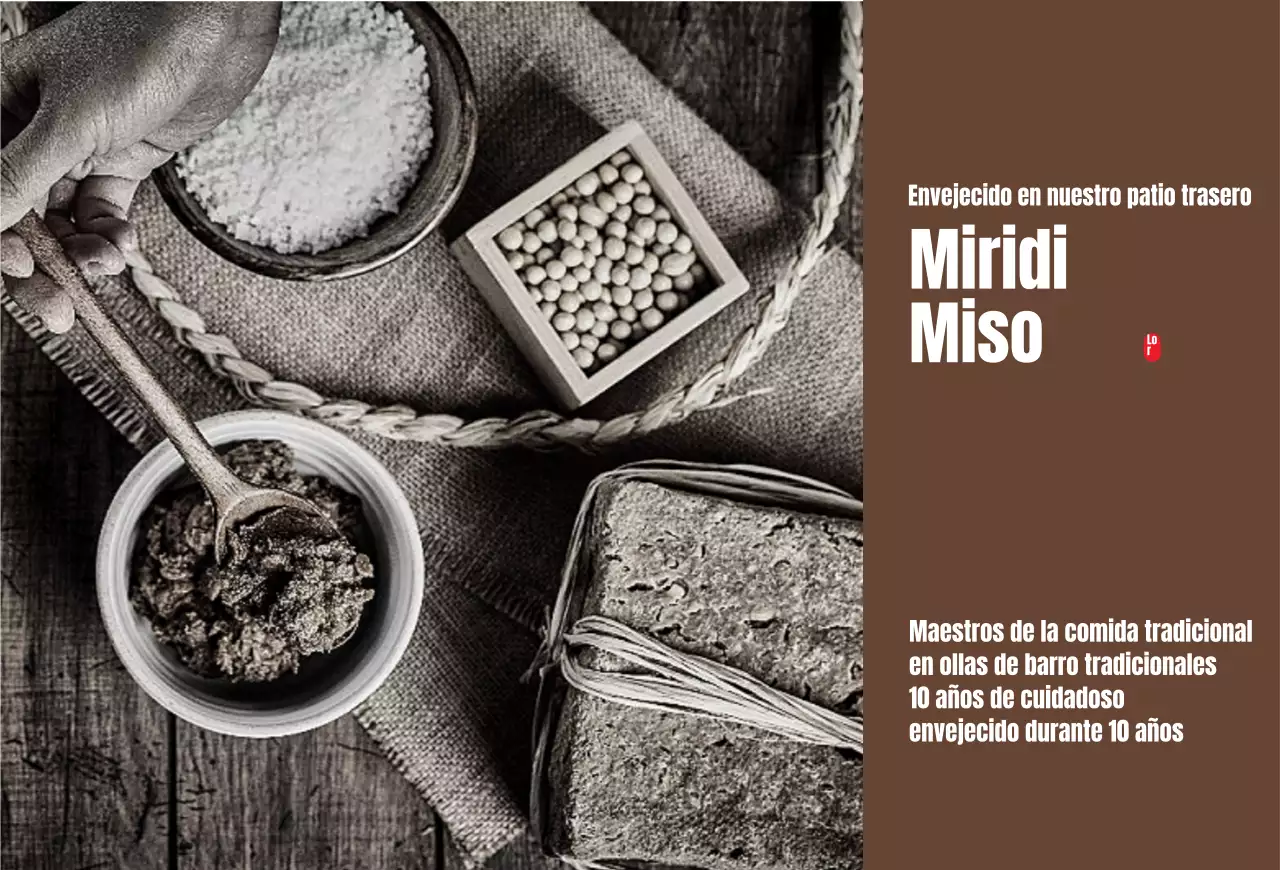 Postal de la marca Miso en marrón
