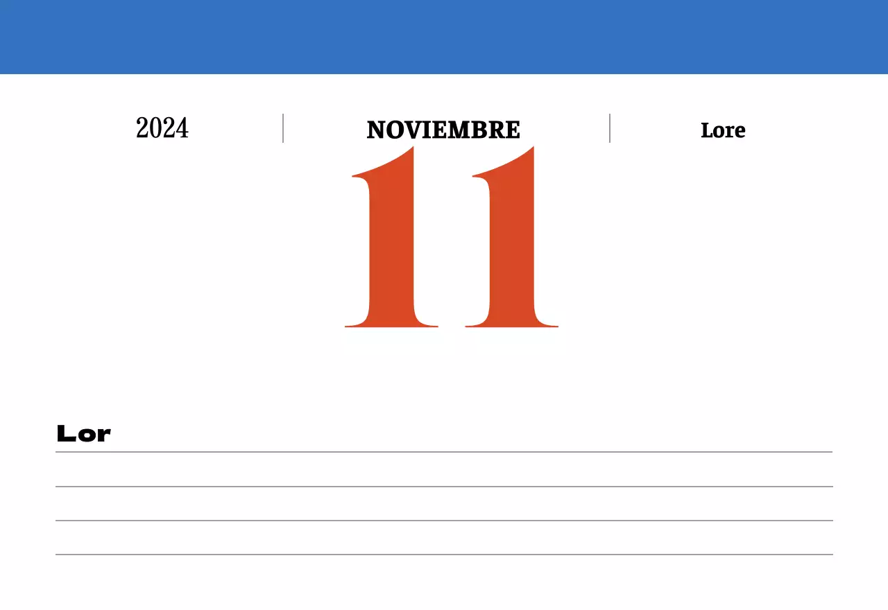 Calendario nostálgico de concepto retro en rojo y azul