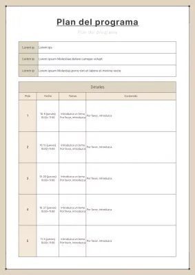 Un sencillo plan de programa en marrón