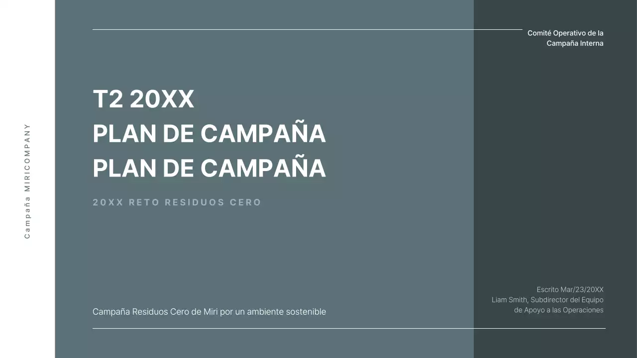 Presentación de una campaña medioambiental interna en suaves tonos verdes.