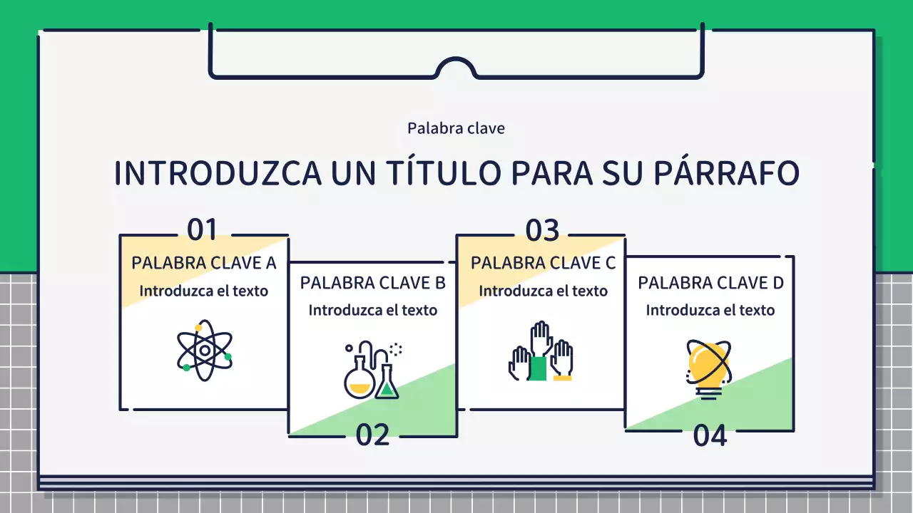 Presentación sobre el diseño de iconos bonitos y básicos en verde y amarillo