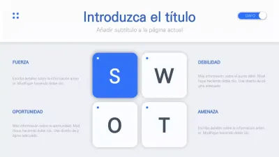 Gráfico DAFO de concepto de interfaz de usuario simple en gris y azul