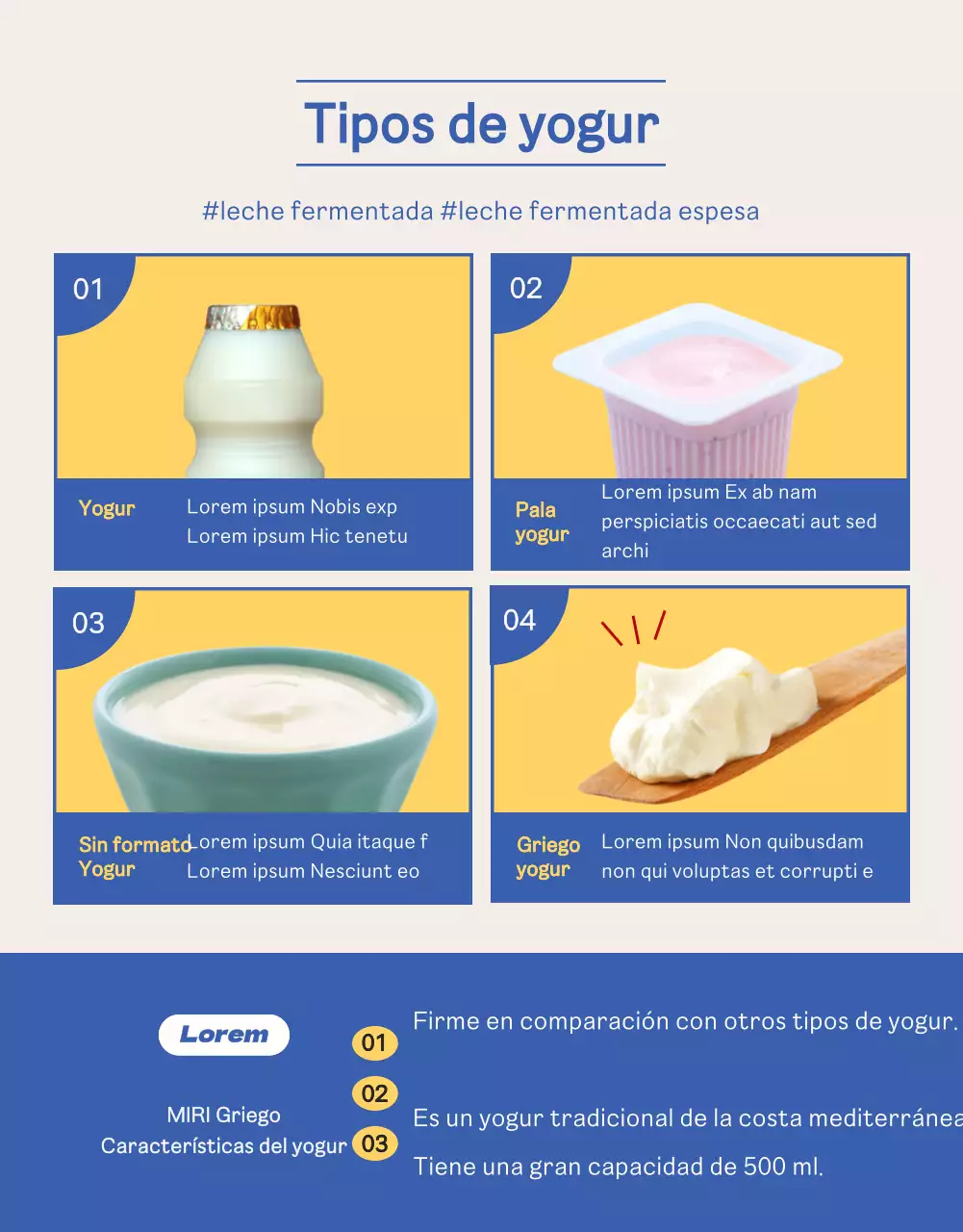 Yogur griego azul amarillo vivo limpio página detallada