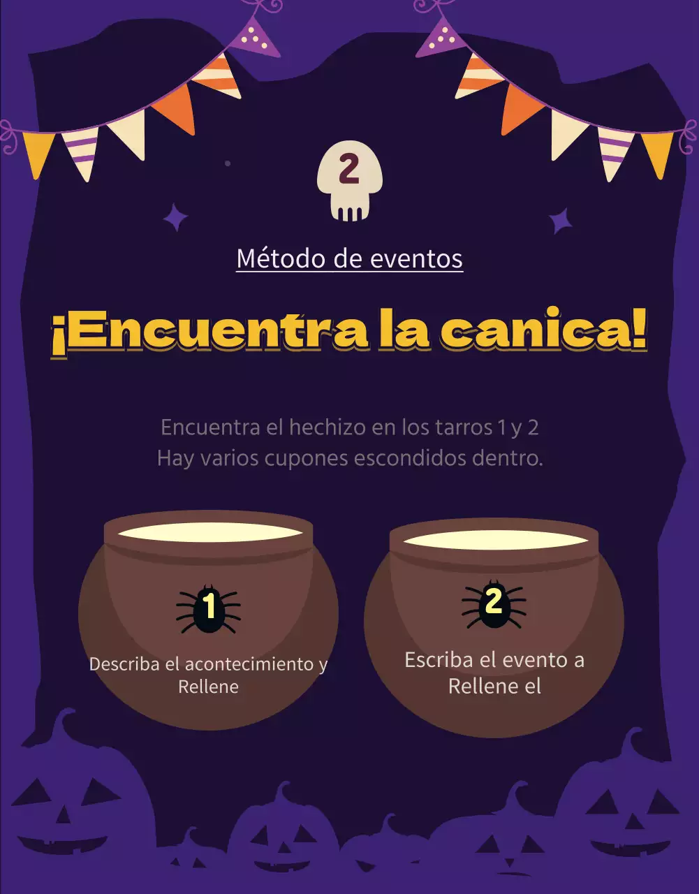 Cupón púrpura de Halloween Oferta de descuento
