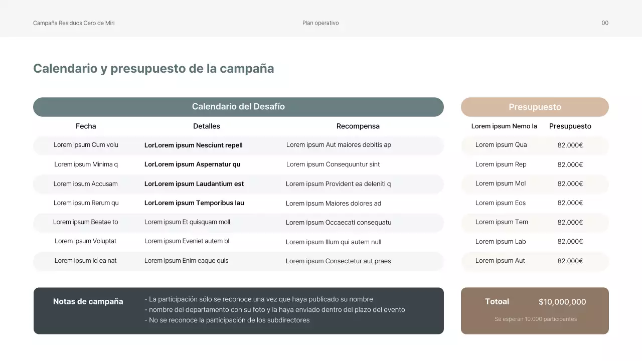 Presentación de una campaña medioambiental interna en suaves tonos verdes.