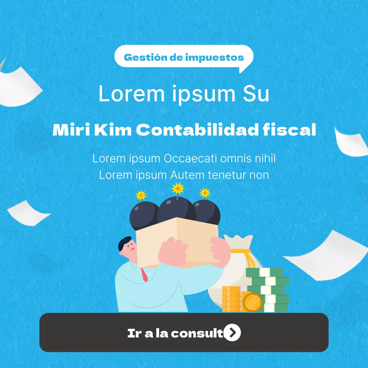 Ilustración azul celeste tarjeta fiscal localNoticias