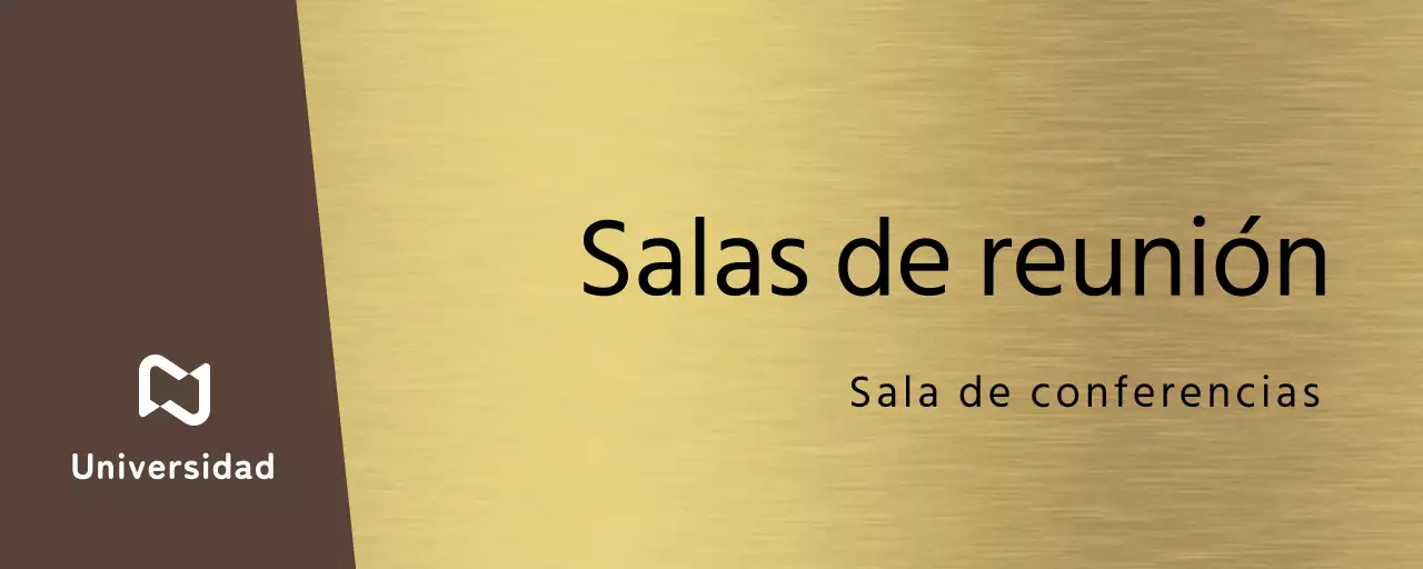 Letrero sencillo con nombres de departamentos de empresas en marrón y negro y formas cuadradas