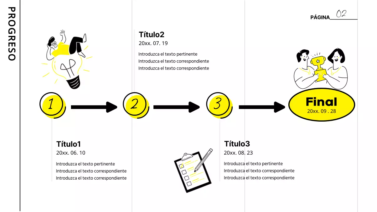 Actas de reuniones de estudio resaltadas en blanco y amarillo