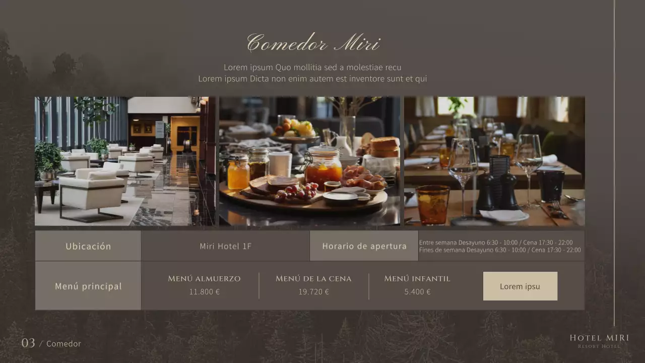 Un moderno y lujoso paquete hotelero en marrones y beiges Resumen del producto