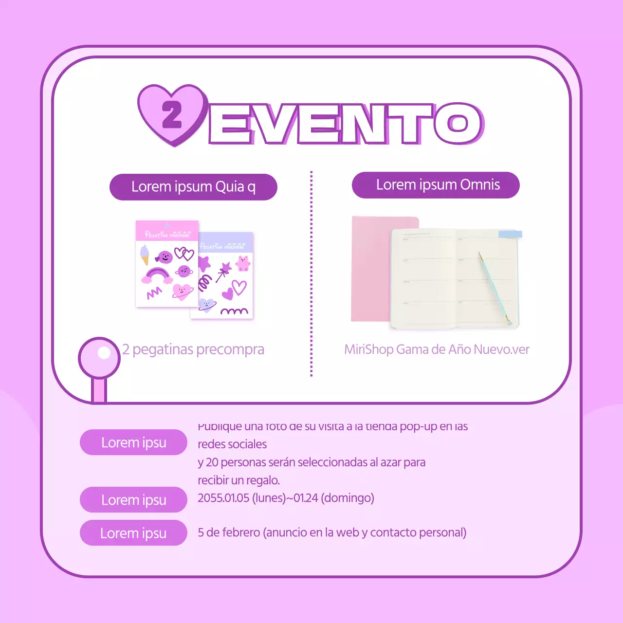 Una tienda pop-up con un bonito concepto de máquina recreativa morada