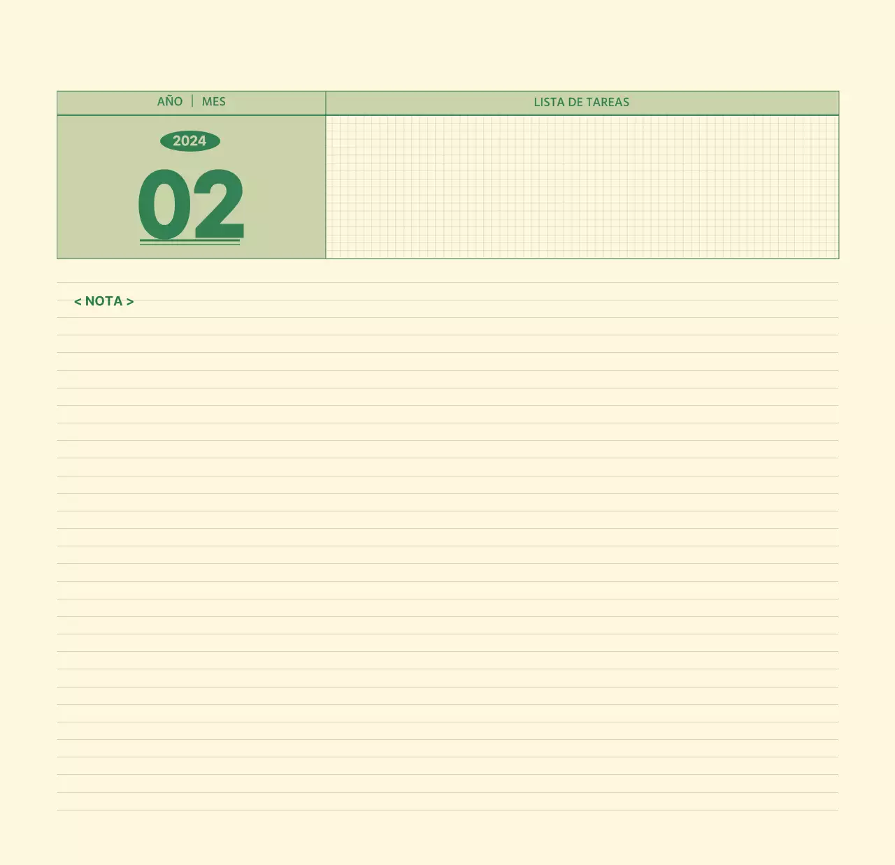SAT Calendario de pared con concepto de bloc de notas del día D en verde y amarillo claro