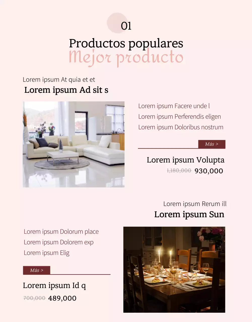 Promover una relajante ropa de cama de color rosa página de detalles