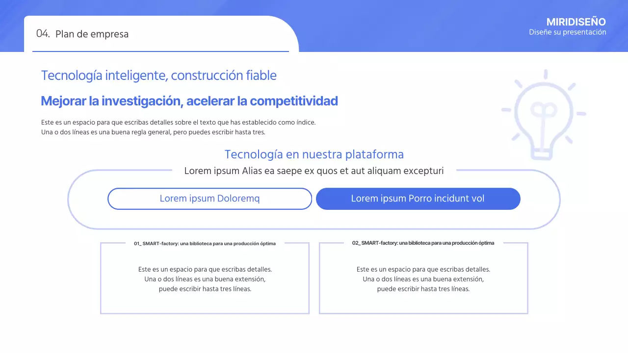 Propuesta de licitación simple en degradado azul