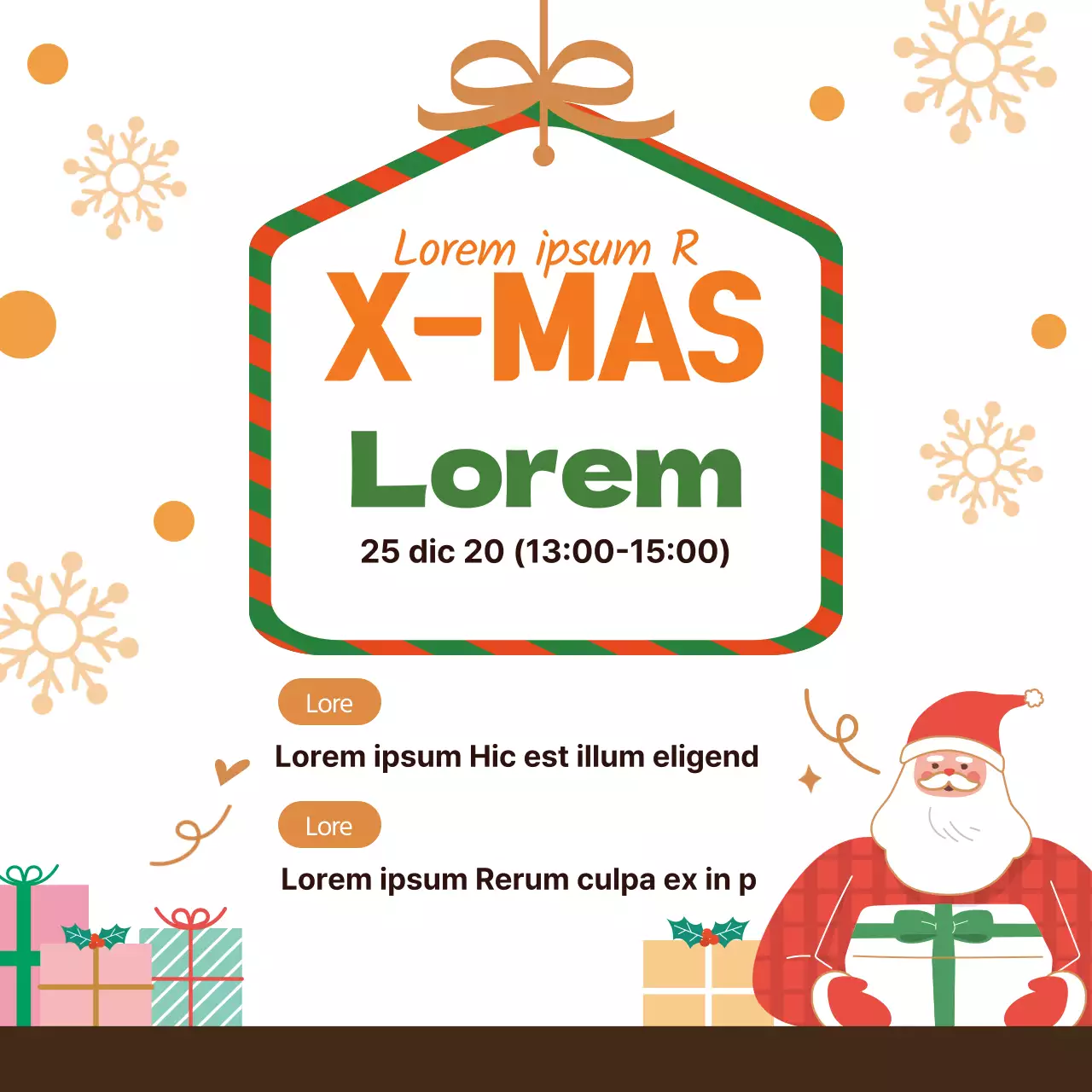 Ilustración roja Promoción navideña de la iglesia