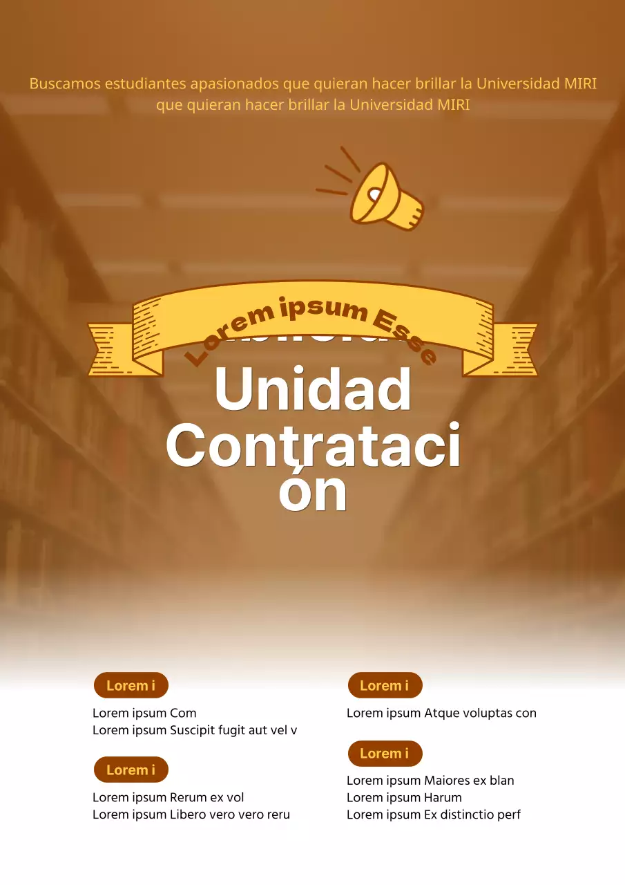 Un sencillo anuncio publicitario escolar en marrón y amarillo