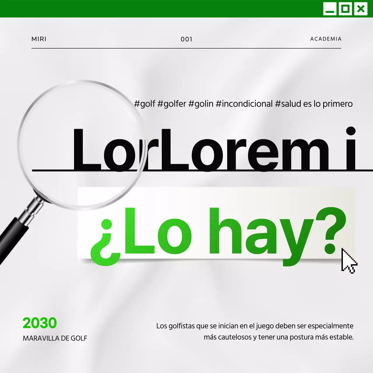 Lesiones de golf en la tarjeta verde y grisNoticias