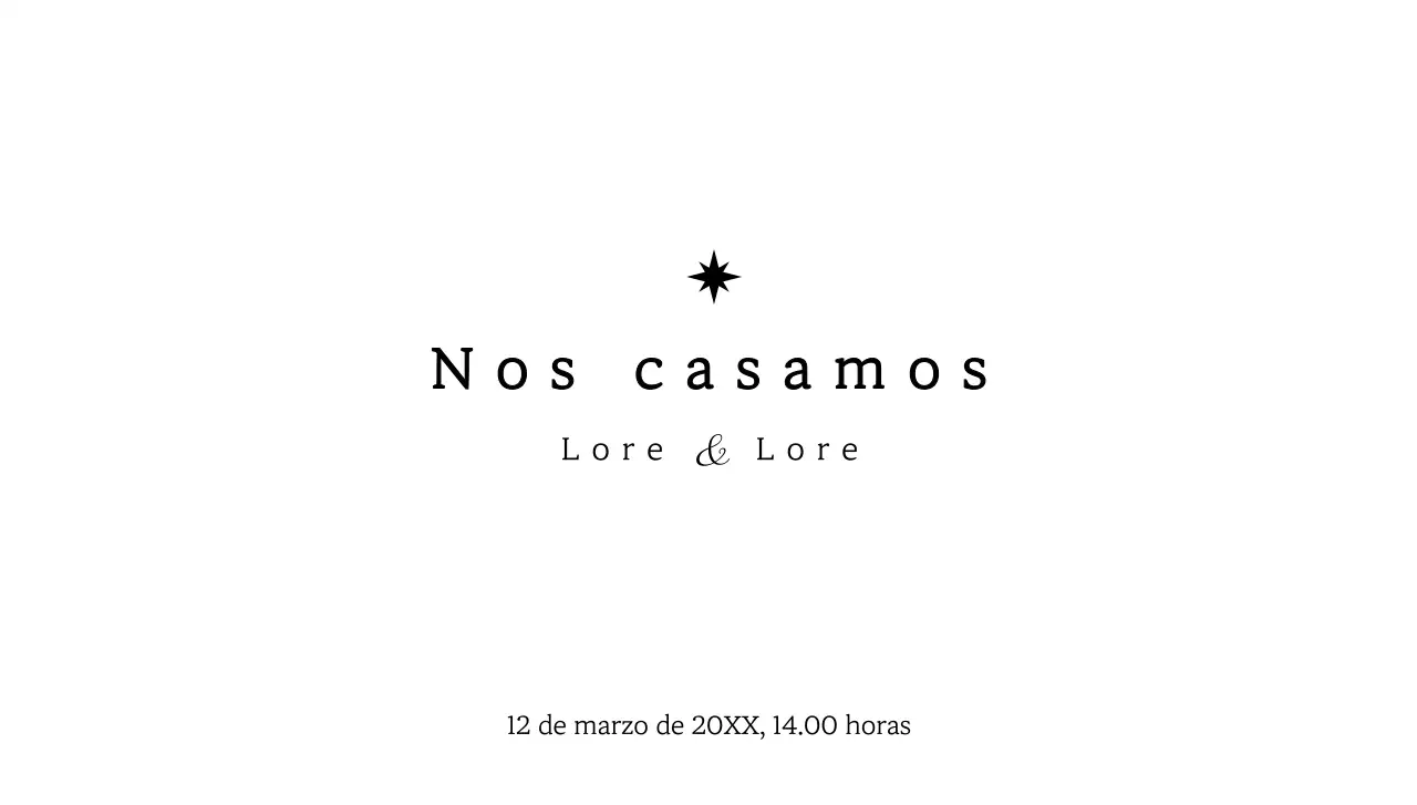 Texto de boda con un concepto de estallido de estrellas