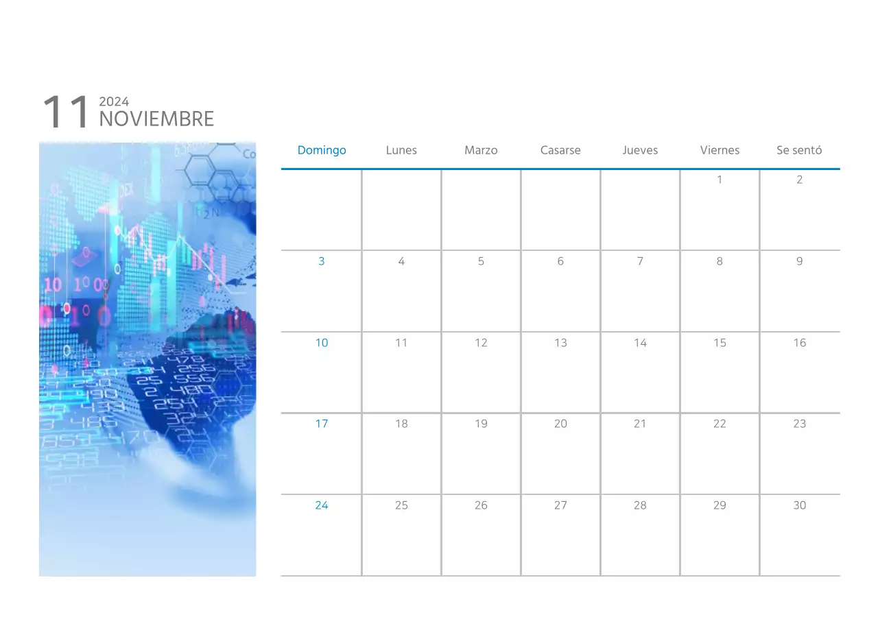 Calendario de empresa blanco y sencillo