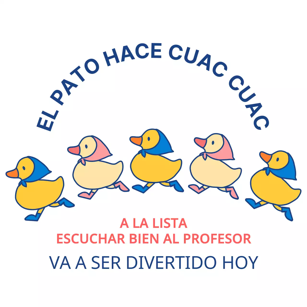 Camiseta de grupo preescolar con una simpática ilustración de un pato en colores vivos