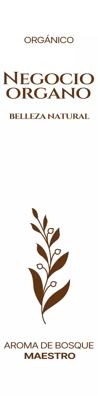 Para promocionar cosméticos ecológicos con una sencilla ilustración en marrón oscuro.