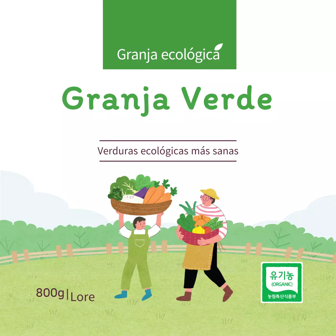 Etiquetas de verduras ecológicas