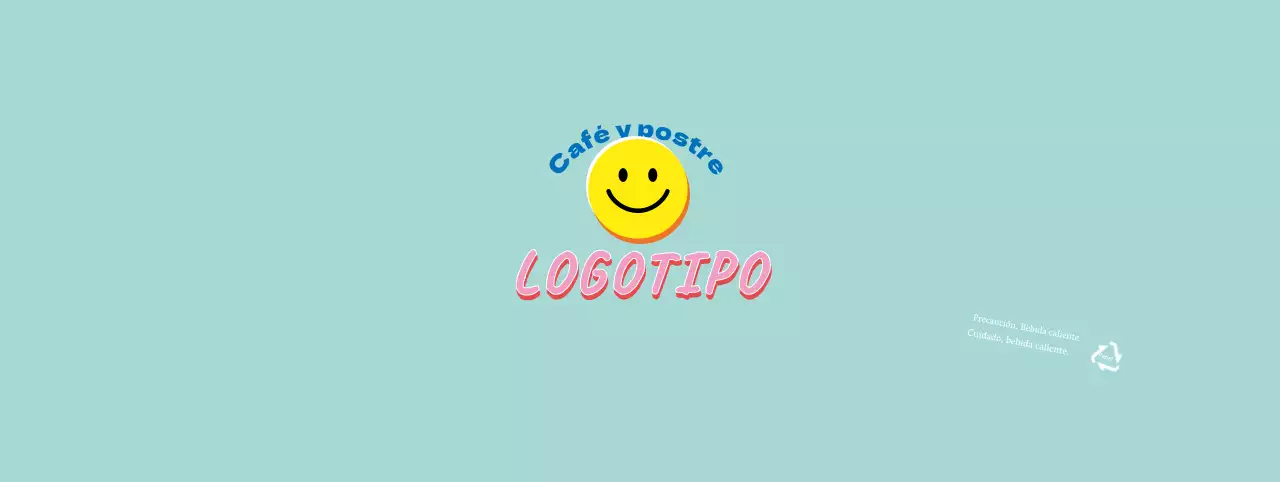 Azul linda ilustración Lettering Cafe