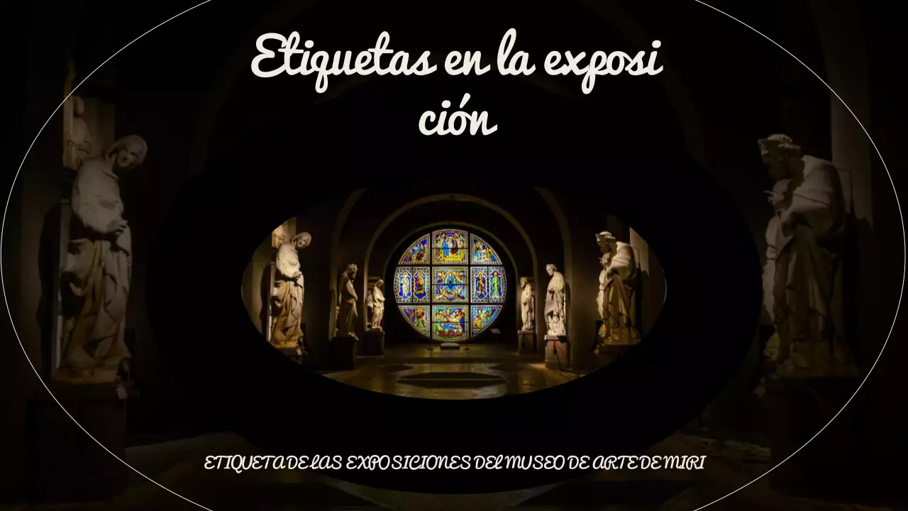 Guía de etiqueta para museos de arte con un fondo en blanco y negro de majestuosas estatuas de arte.