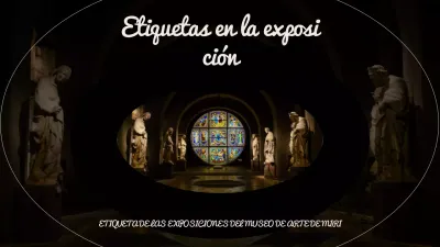Guía de etiqueta para museos de arte con un fondo en blanco y negro de majestuosas estatuas de arte.