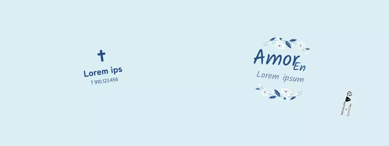 Iglesia con flores azul claro