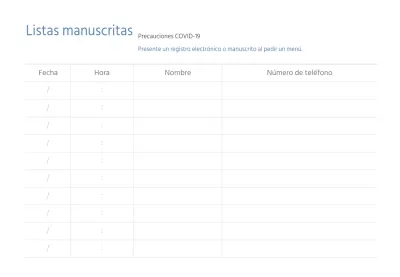 Corona lista manuscrita