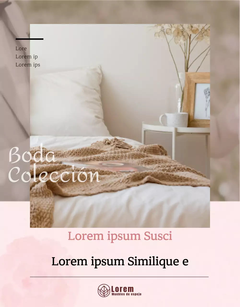 Promover una relajante ropa de cama de color rosa página de detalles