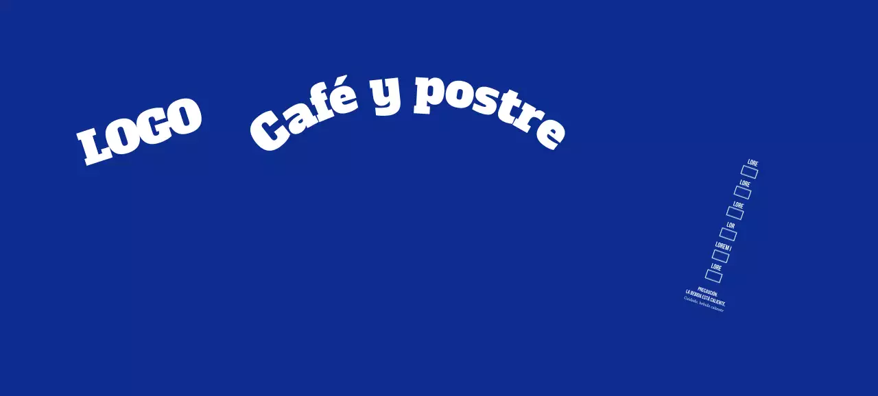 Café de texto con letras sencillas azules