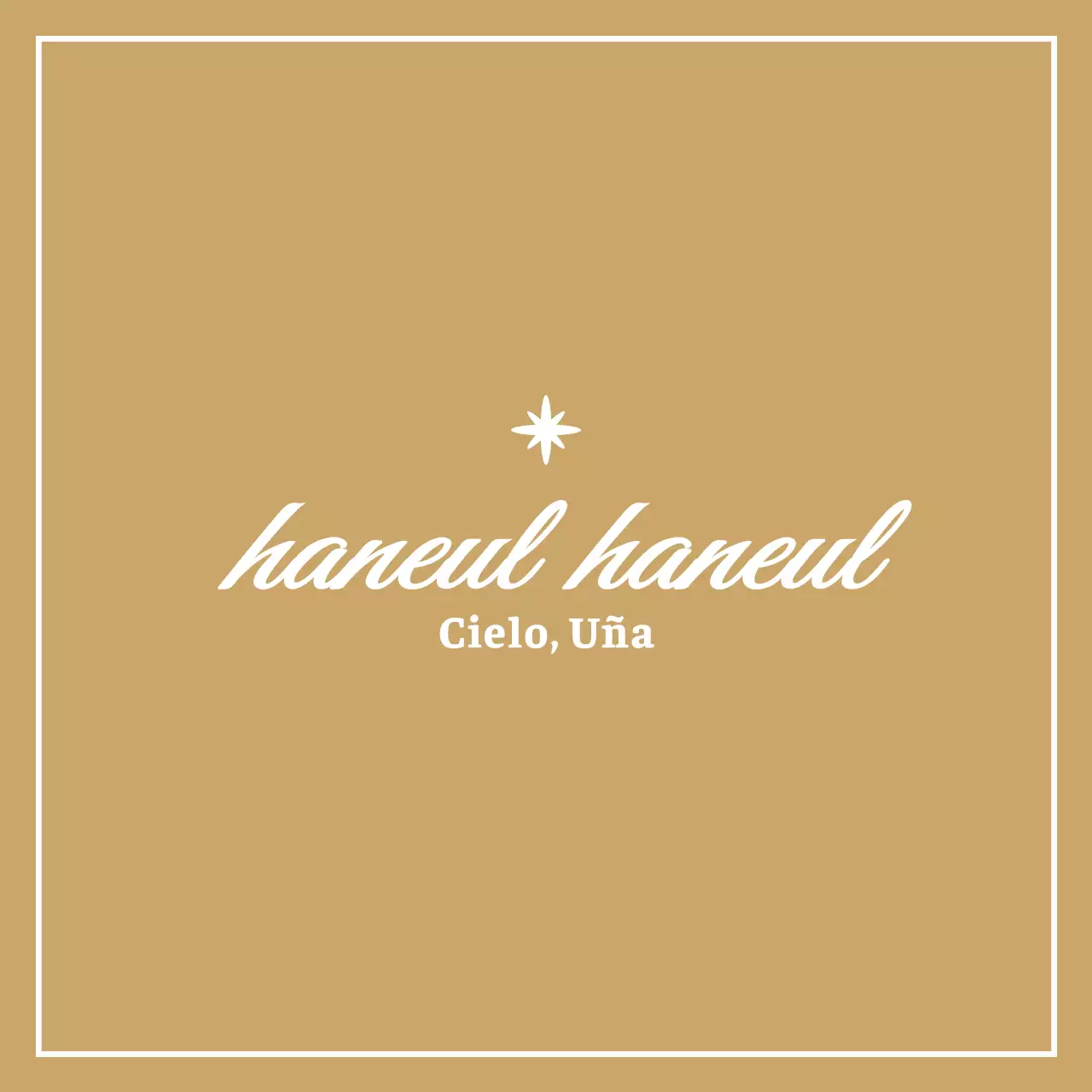 Diseño sencillo en blanco con el nombre de la tienda de decoración de uñas resaltado