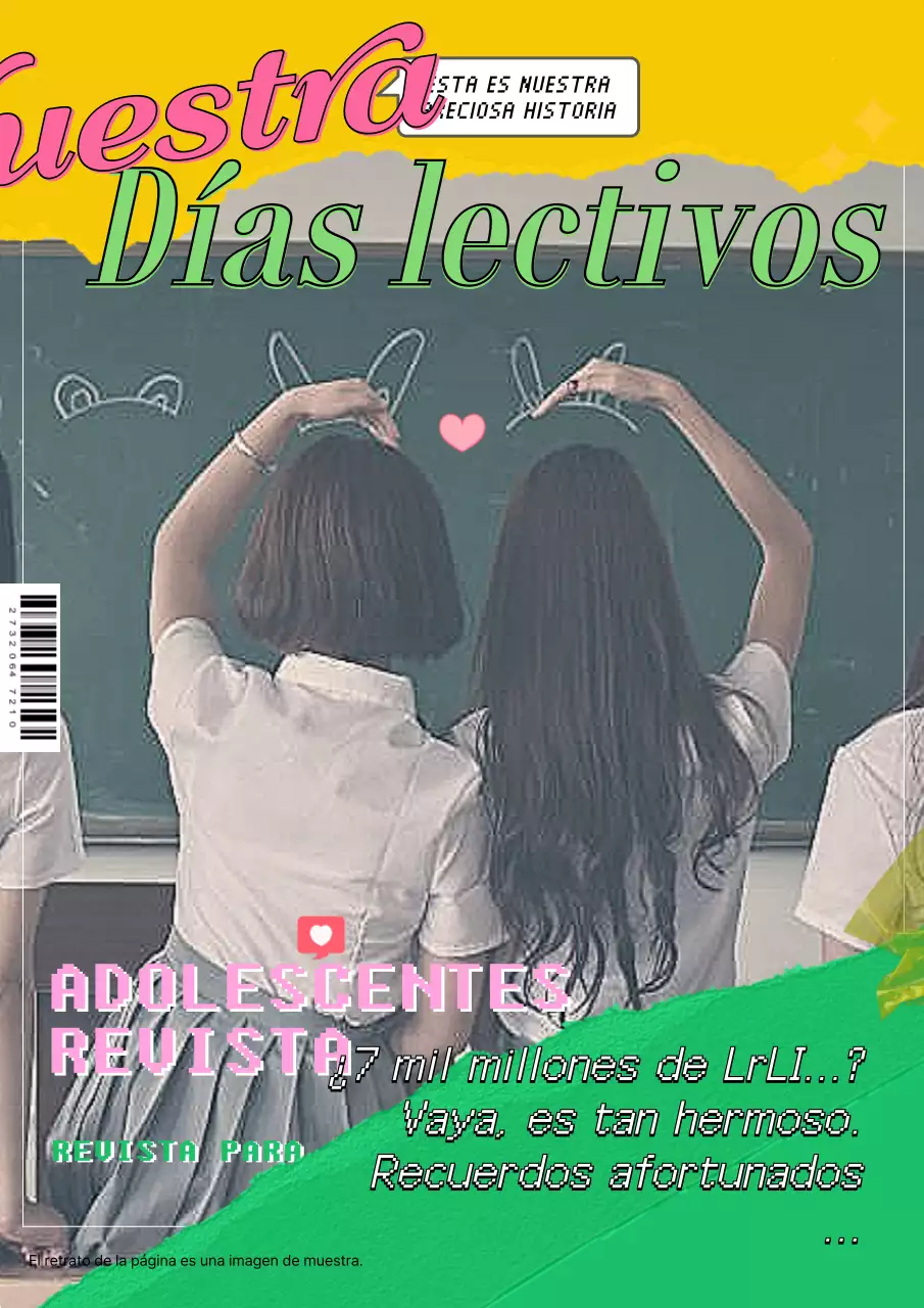 Vintage Retro Concepto Amarillo Verde Escolar Obra de Arte