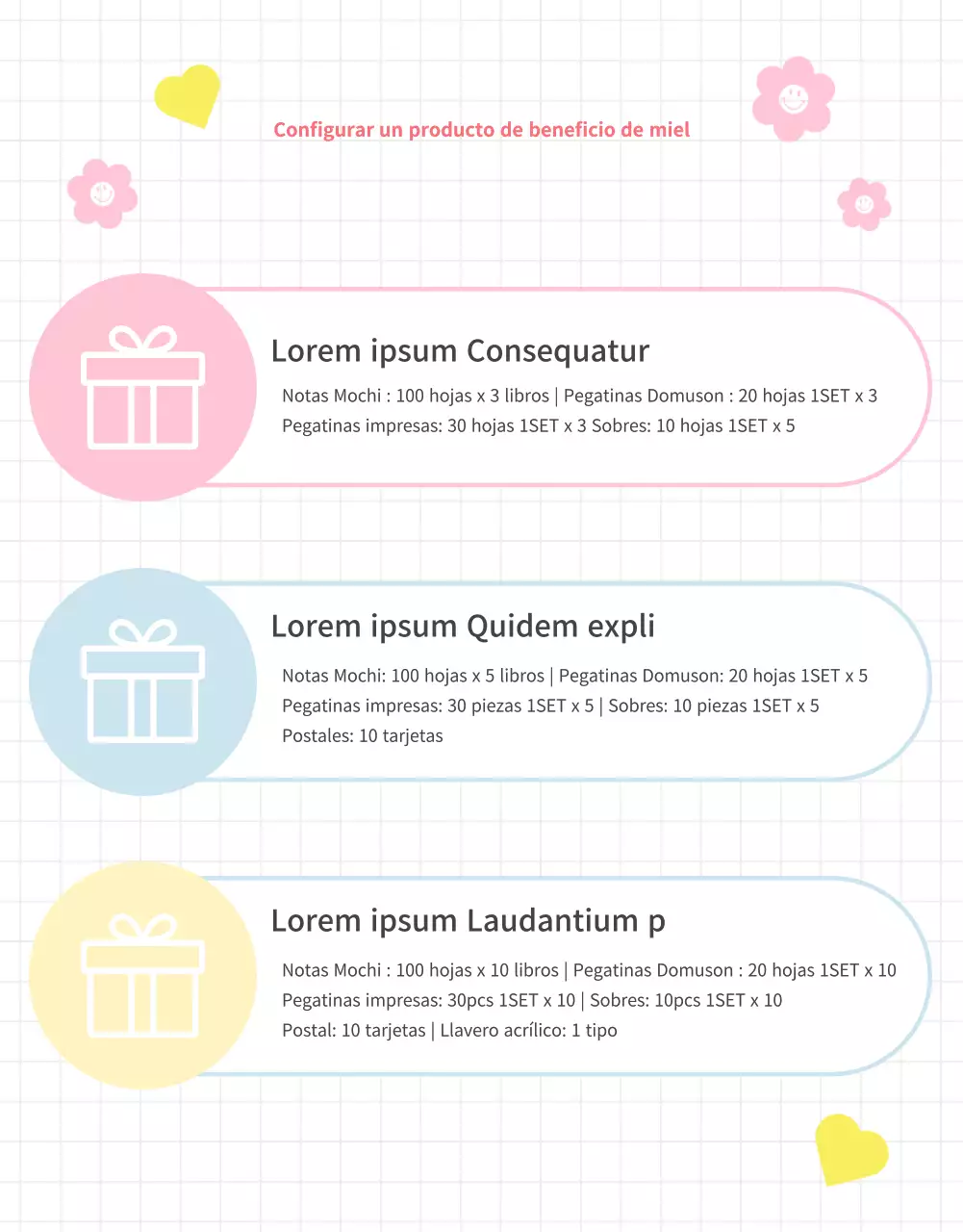 Stationery Store Caja aleatoria Evento con fondo pastel