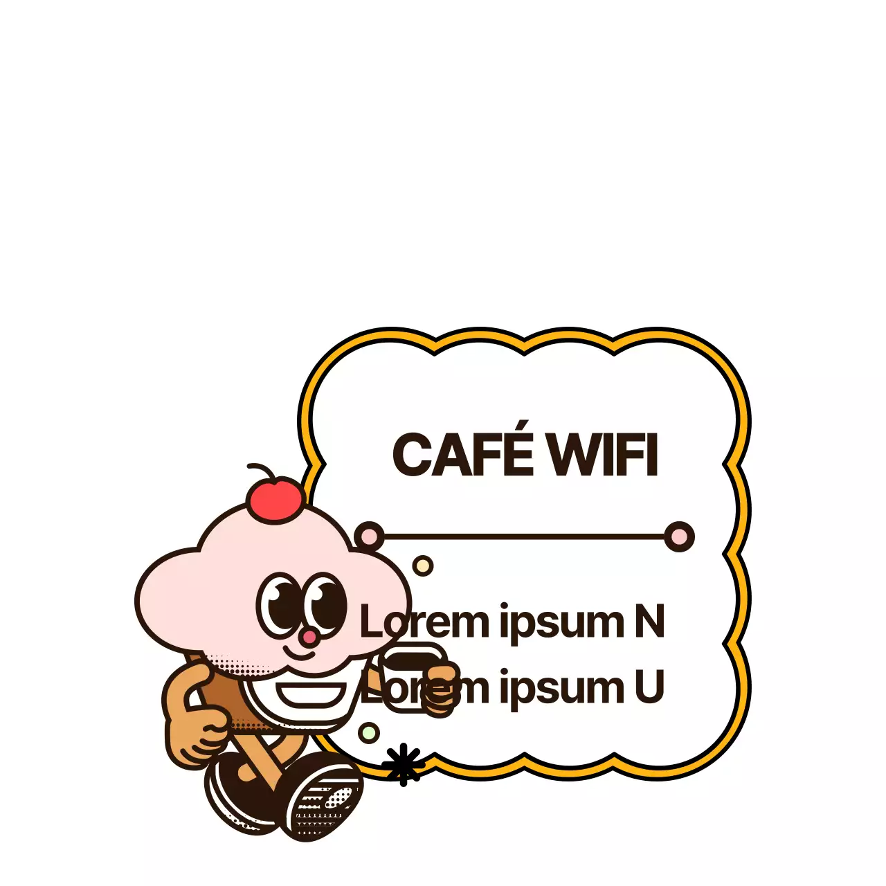 Para anunciar eventos en la tienda al estilo de simpáticos personajes de cupcakes