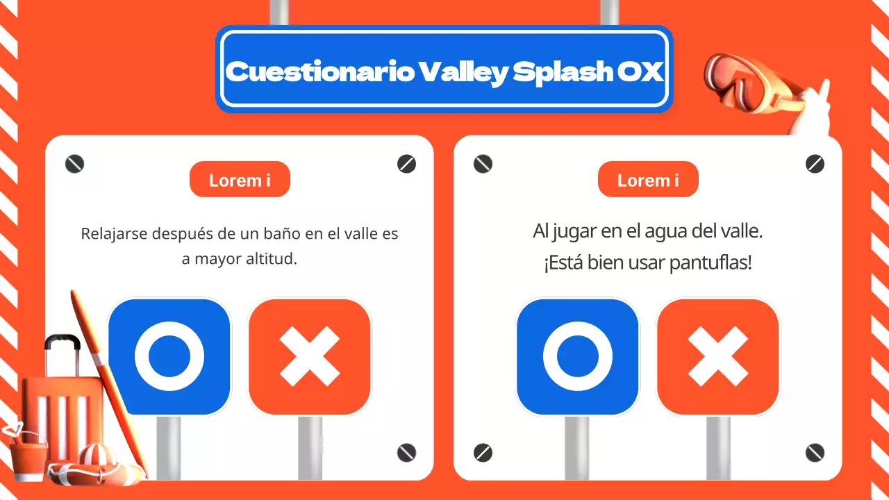 Guía naranja y azul para la seguridad en el agua durante el verano