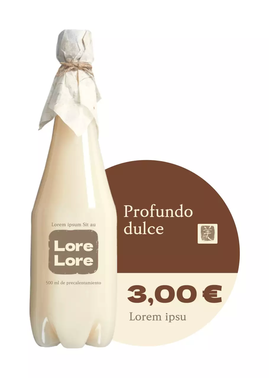 Vino de arroz tradicional en beige y marrón