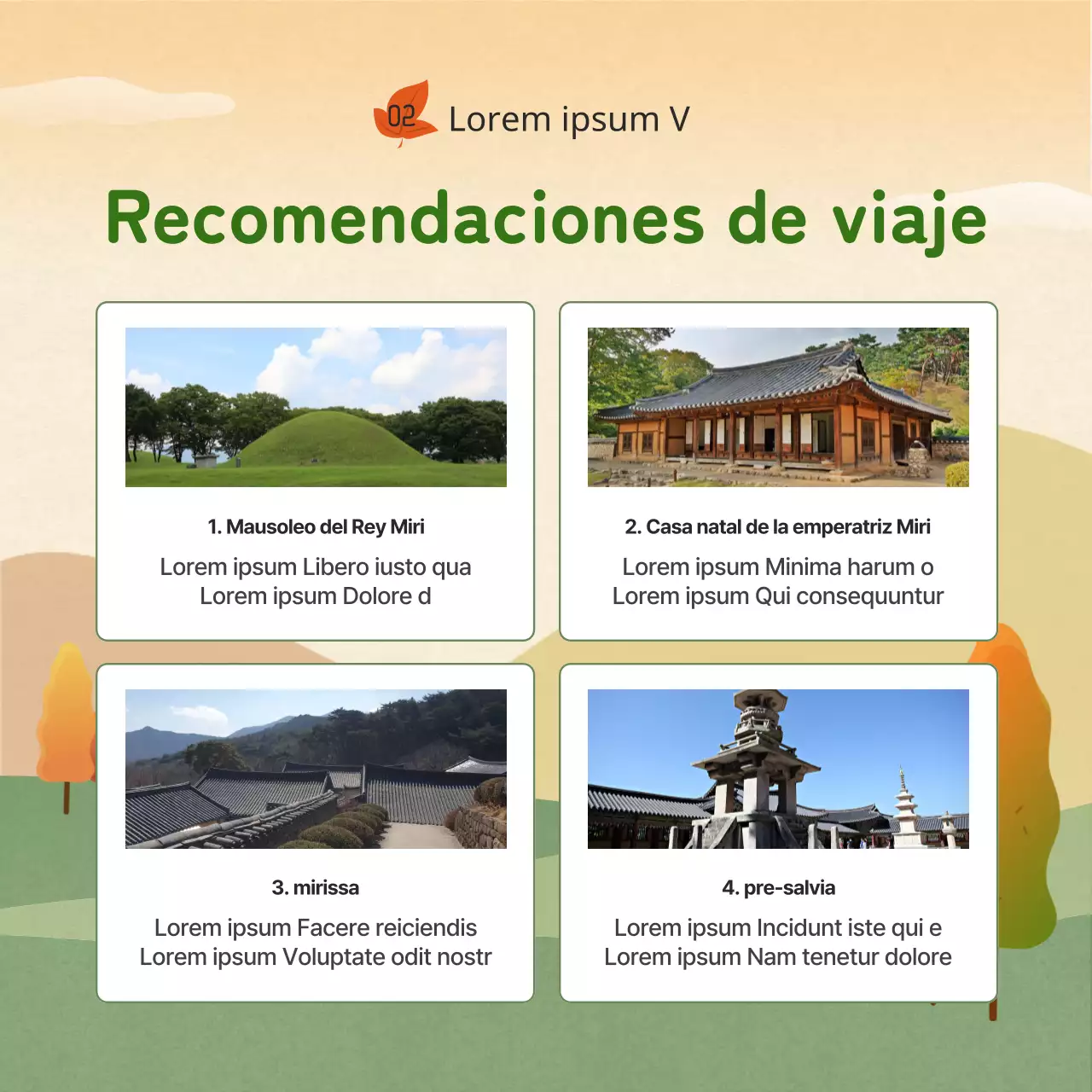 Amarillo Naranja Verde Guía del Reto de Senderismo de Otoño