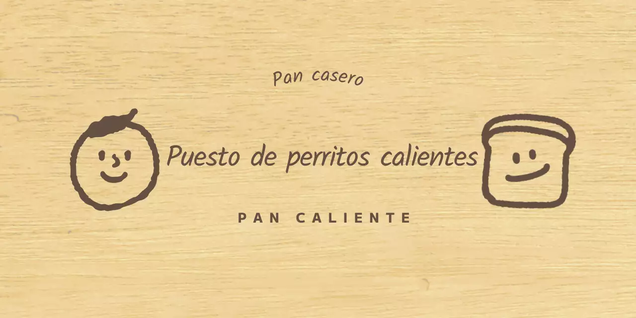 Estilo panadería con marrón, personas dibujadas e ilustraciones de panes