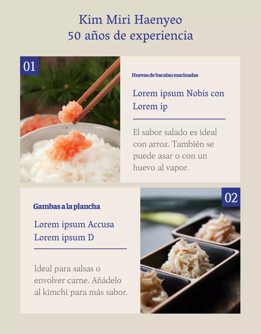 Fondos para palillos en azul marino y beige