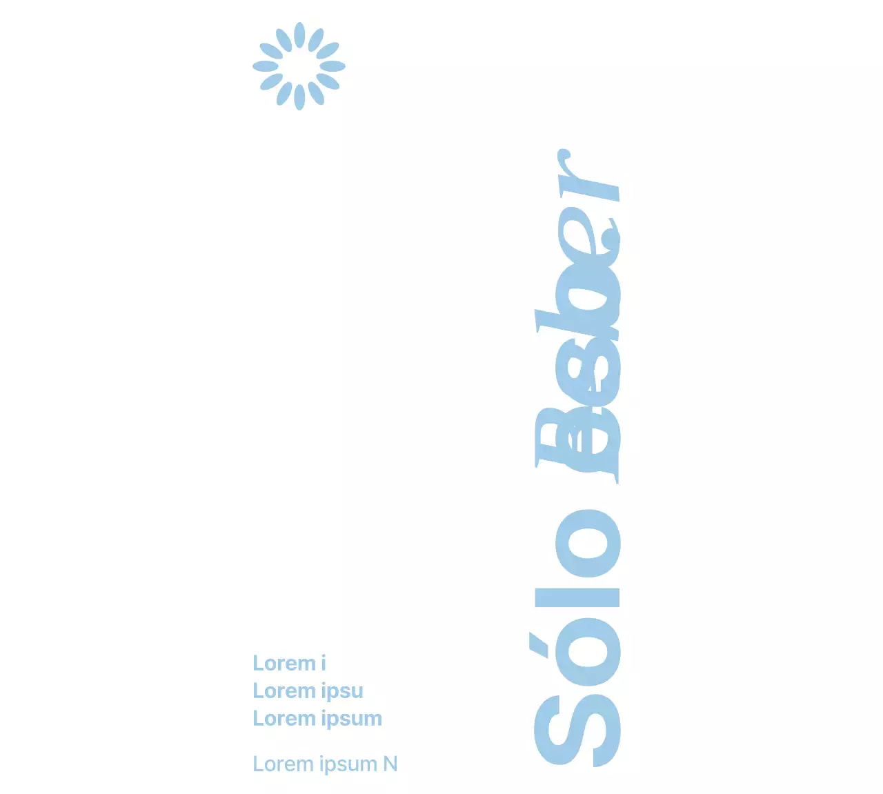 Diseño con texto azul claro de la campaña "Bebe agua" y logotipos del sector público