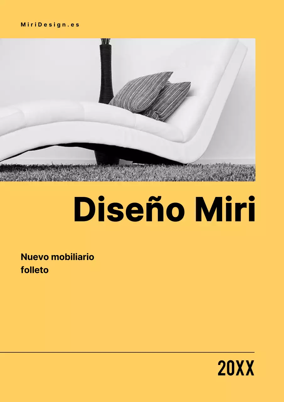 Catálogo de productos de mobiliario en amarillo