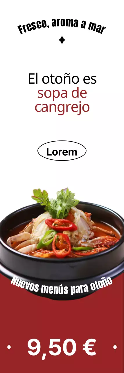 Catering de temporada otoñal con fuentes atrevidas, diseños de fotos y toques rojos