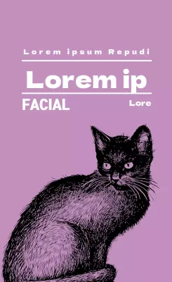 Etiquetas ilustradas moradas para tiendas de mascotas