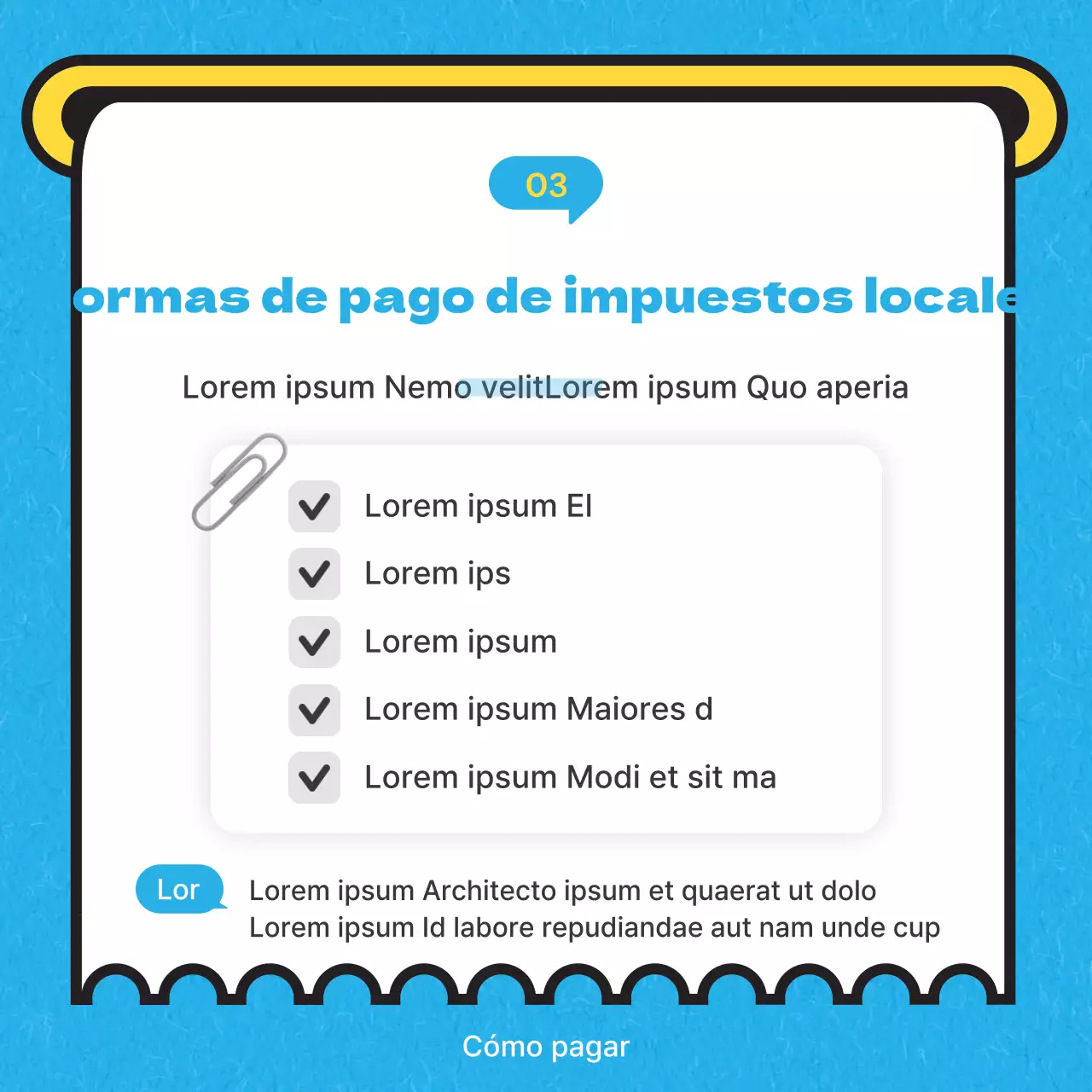 Ilustración azul celeste tarjeta fiscal localNoticias