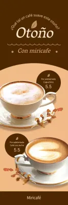 Promocione las bebidas de cafetería en tonos otoñales de beige y marrón