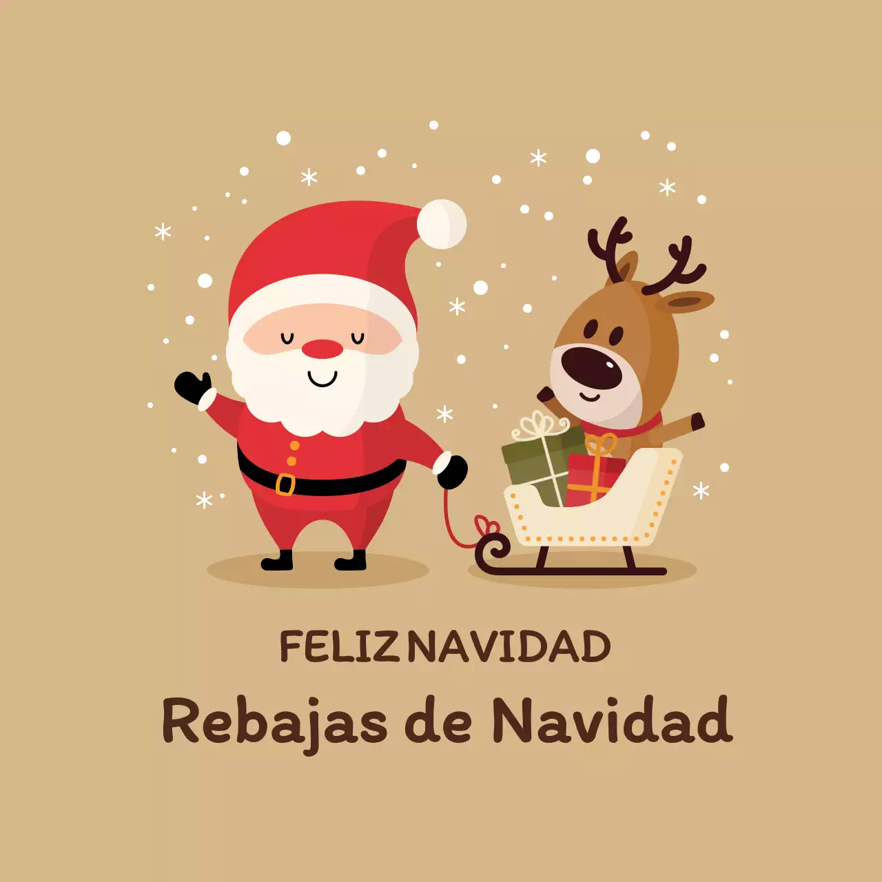 Rojo beige lindo ilustración etiqueta de eventos de Navidad